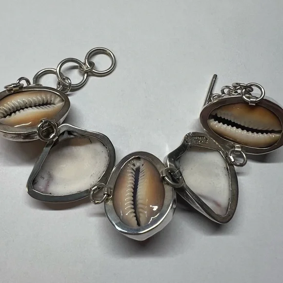 Esperanza 925 Seashell Toggle Bracelet Adjustable 7”-8.5” - Picture 4 of 6